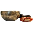 912 grammos tibeti mantrás hangtál 7 fémből piros brokát alátéttel - videoval