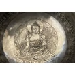 Gyógyító Buddha hangtál 7 fémből kék brokáttal és ütővel - videoval