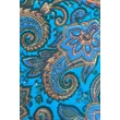 Kobaltkék alapon paisley mintás 100% valódi hernyóselyem sál 50x180 cm