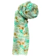 Álomfehér alapon virágmintás 100% valódi hernyóselyem sál 50x180 cm