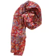 Császárvörös alapon mintás 100% valódi hernyóselyem sál 100x180 cm