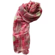 Vadmálna, pacsulirózsaszín és bambuszzöld mintás 100% valódi hernyóselyem sál 100x180 cm