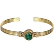 Malachit kővel díszített réz karperec