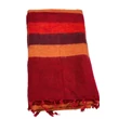 Yak sál, stóla bengáli vörös, narancs pecsétbordó csíkos