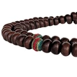 Bodhifa mala tibeti design osztóval, natúr szemekből sötétbarna színben 94 cm kerületű