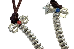 Számláló dordzse és csengő szimbólummal ezüst színben