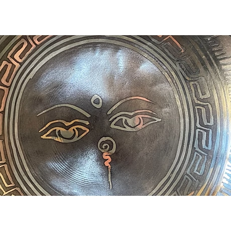 782 grammos tibeti mantrás hangtál 7 fémből türkiz brokát alátéttel - videoval