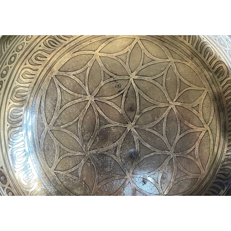 782 grammos tibeti mantrás hangtál 7 fémből türkiz brokát alátéttel - videoval