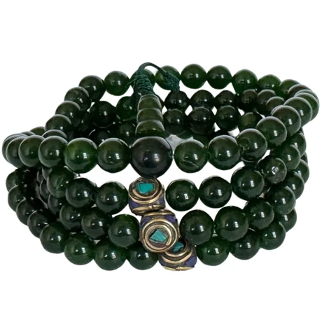Afganisztáni jade mala 108 szemes 86 cm kerületű