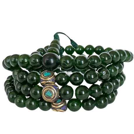Afganisztáni jade mala 108 szemes 86 cm kerületű