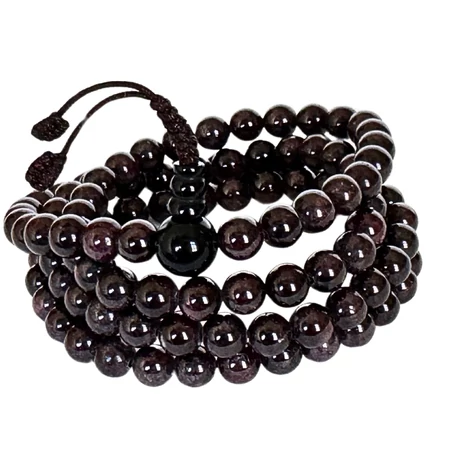 Gránát mala onyx guruval 108 szemes 74 cm kerületű