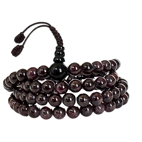 Gránát mala onyx guruval 108 szemes 74 cm kerületű