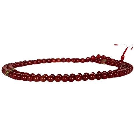 Karneol mala tibeti osztóval 108 szemes 84 cm kerületű