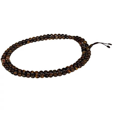 Tigrisszem mala tibeti osztóval 108 szemes 90 cm kerületű
