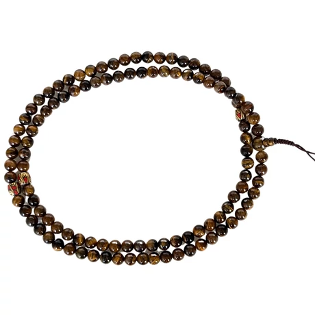 Tigrisszem mala tibeti osztóval 108 szemes 90 cm kerületű