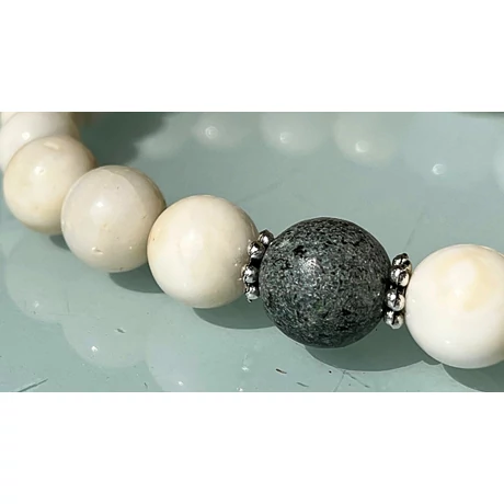 Antikolt kagyló mala valódi türkiz osztóval 18 cm kerületű