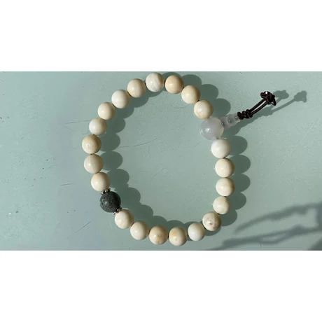 Antikolt kagyló mala valódi türkiz osztóval 18 cm kerületű