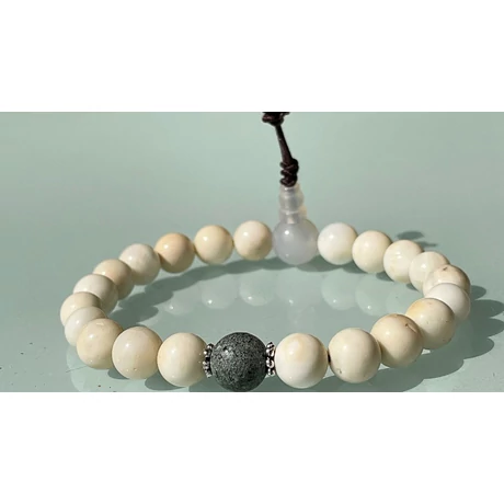 Antikolt kagyló mala valódi türkiz osztóval 18 cm kerületű