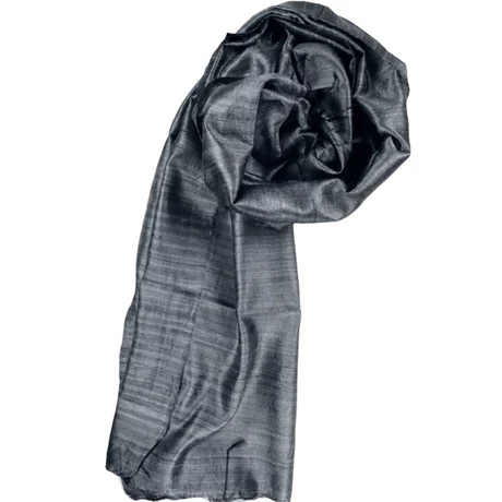 100% valódi hernyóselyem kvarcszürke színű nyers selyem sál