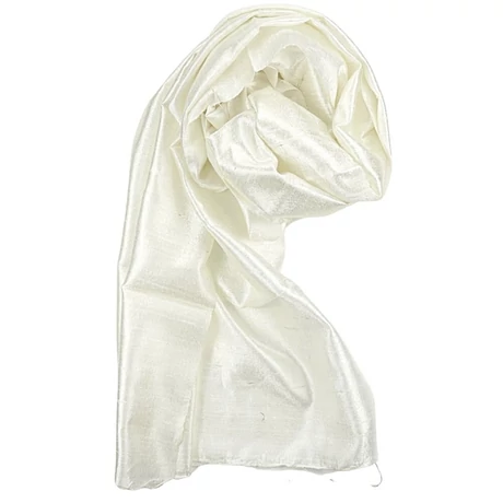 100% valódi hernyóselyem elefántcsontfehér színű nyers selyem sál