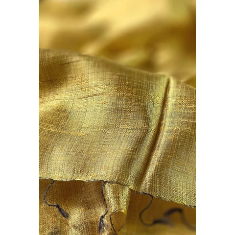 100% valódi hernyóselyem avignoni sárga színű nyers selyem sál 70x180cm