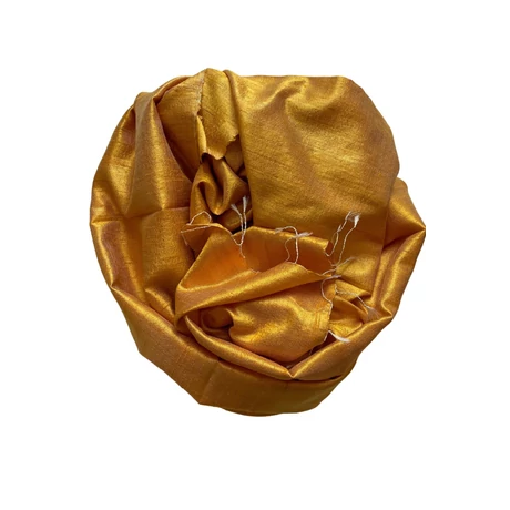 100% valódi hernyóselyem krókuszsárga színű nyers selyem sál