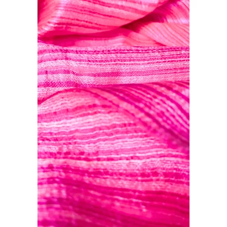 100% valódi hernyóselyem fukszia csíkos nyers selyem sál 50x180cm