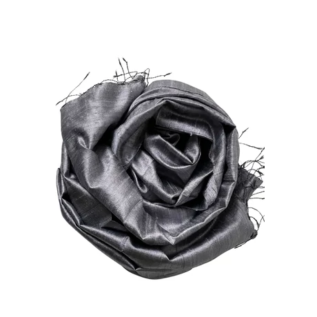 100% valódi hernyóselyem hamuszürke színű nyers selyem sál