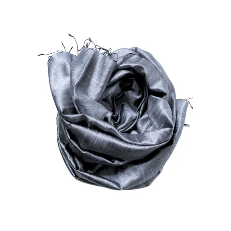 100% valódi hernyóselyem achátszürke színű nyers selyem sál