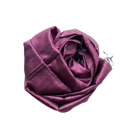 100% valódi hernyóselyem árvácskalila színű nyers selyem sál