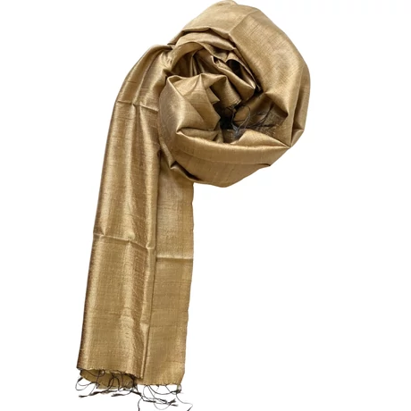 100% valódi hernyóselyem sál Óarany színű nyers selyem