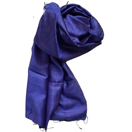 100% valódi hernyóselyem kasmírkék színű nyers selyem sál 70x180cm
