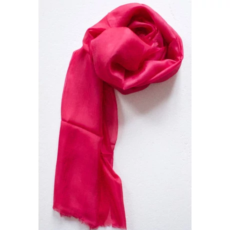 Pink színű 100% valódi hernyóselyem sál 50x180 cm