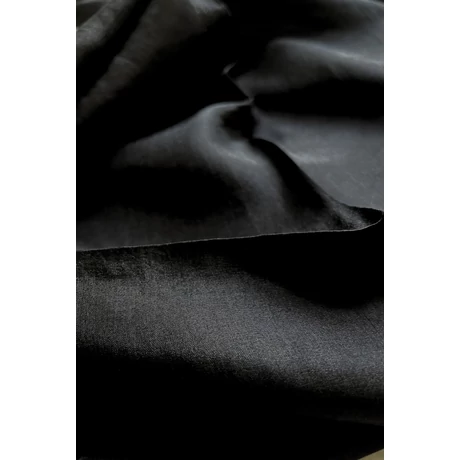 Obszidiánfekete 100% valódi hernyóselyem sál 50x180cm