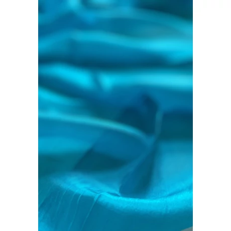 Türkizkék színű 100% valódi hernyóselyem sál 50x180cm