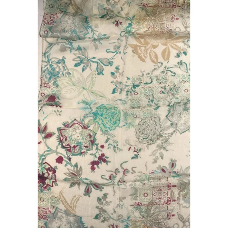Bahama-beige alapon mintás 100% valódi hernyóselyem sál 50x180 cm