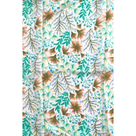 Álomfehér alapon virágmintás 100% valódi hernyóselyem sál 50x180 cm