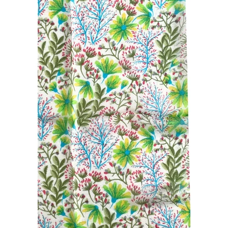 Habfehér alapon virágmintás 100% valódi hernyóselyem sál 50x180 cm