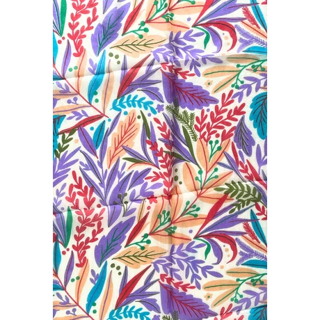 Jázminfehér alapon levélmintás 100% valódi hernyóselyem sál 50x180 cm