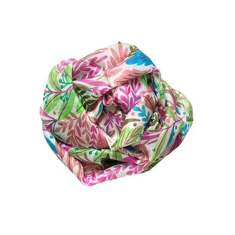 Liliomfehér alapon levélmintás 100% valódi hernyóselyem sál 50x180 cm