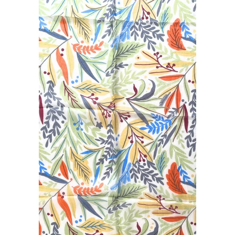 Márványfehér alapon levélmintás 100% valódi hernyóselyem sál 50x180 cm