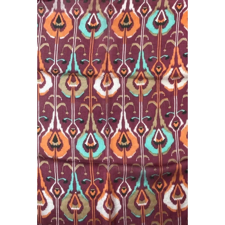 Burgundivörös alapon mintás 100% valódi hernyóselyem sál 50x180 cm