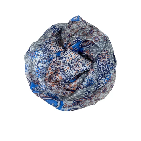 Orchideafehér alapon mintás 100% valódi hernyóselyem sál 50x180 cm