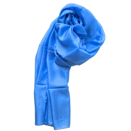 Azúrkék 100% valódi hernyóselyem sál 100x180 cm