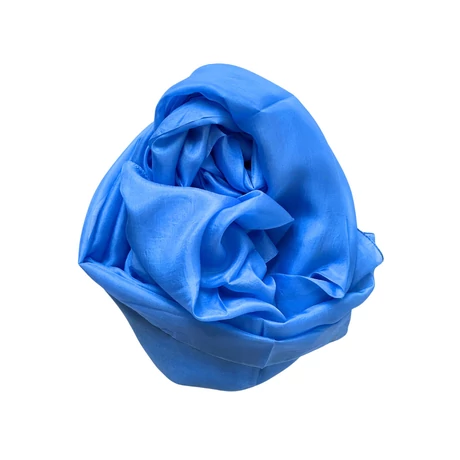 Azúrkék 100% valódi hernyóselyem sál 100x180 cm