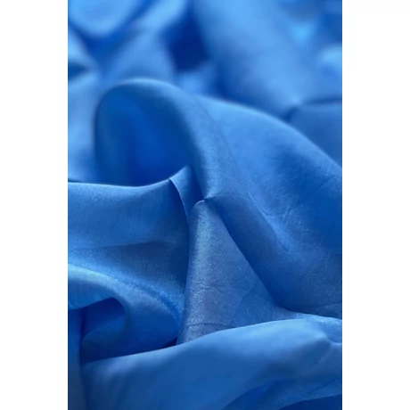 Azúrkék 100% valódi hernyóselyem sál 100x180 cm