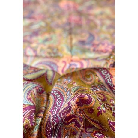 Teakfa alapon paisley mintás 100% valódi hernyóselyem sál 100x180 cm