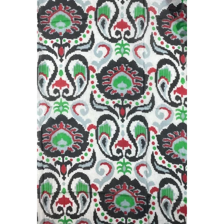 Harmatfehér alapon éjfekete mintás 100% valódi hernyóselyem sál 100x180 cm