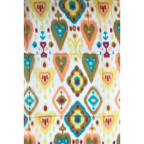 Porcelánfehér alapon tölgyfaszín mintás 100% valódi hernyóselyem sál 100x180 cm