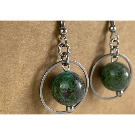 Valódi türkiz fülbevaló - precíz kézimunka allergiamentes orvosi fémmel